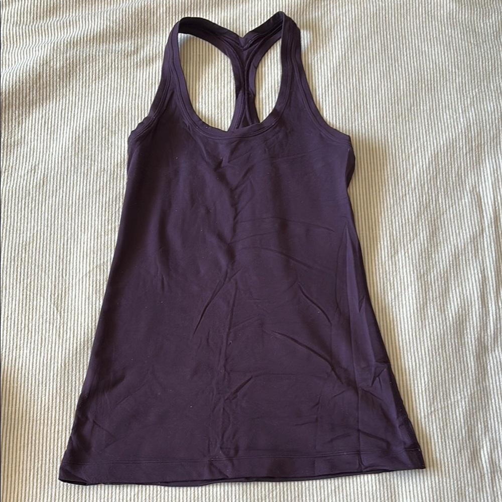 Purple Fitted Backless Tank Top